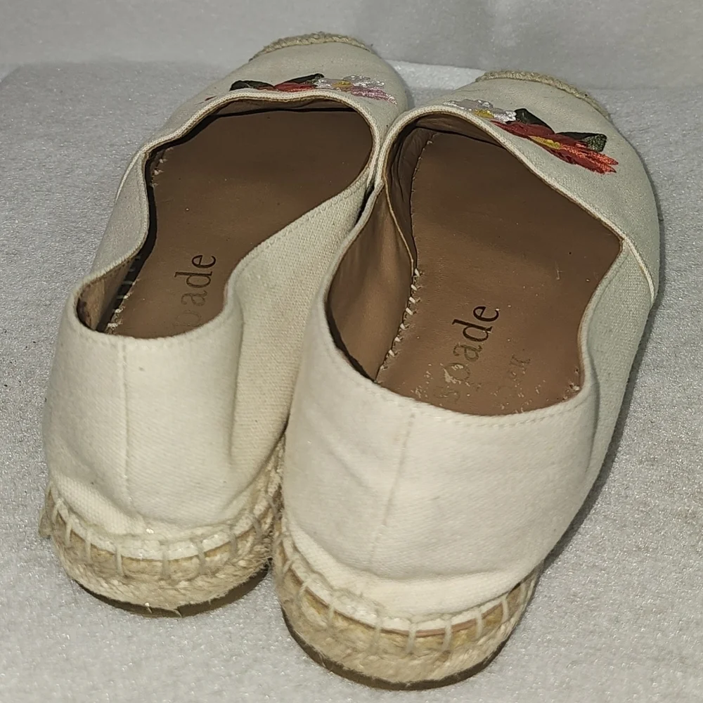 Kate Spade Dahlia Floral Embroidered Espadrilles Sz 6B